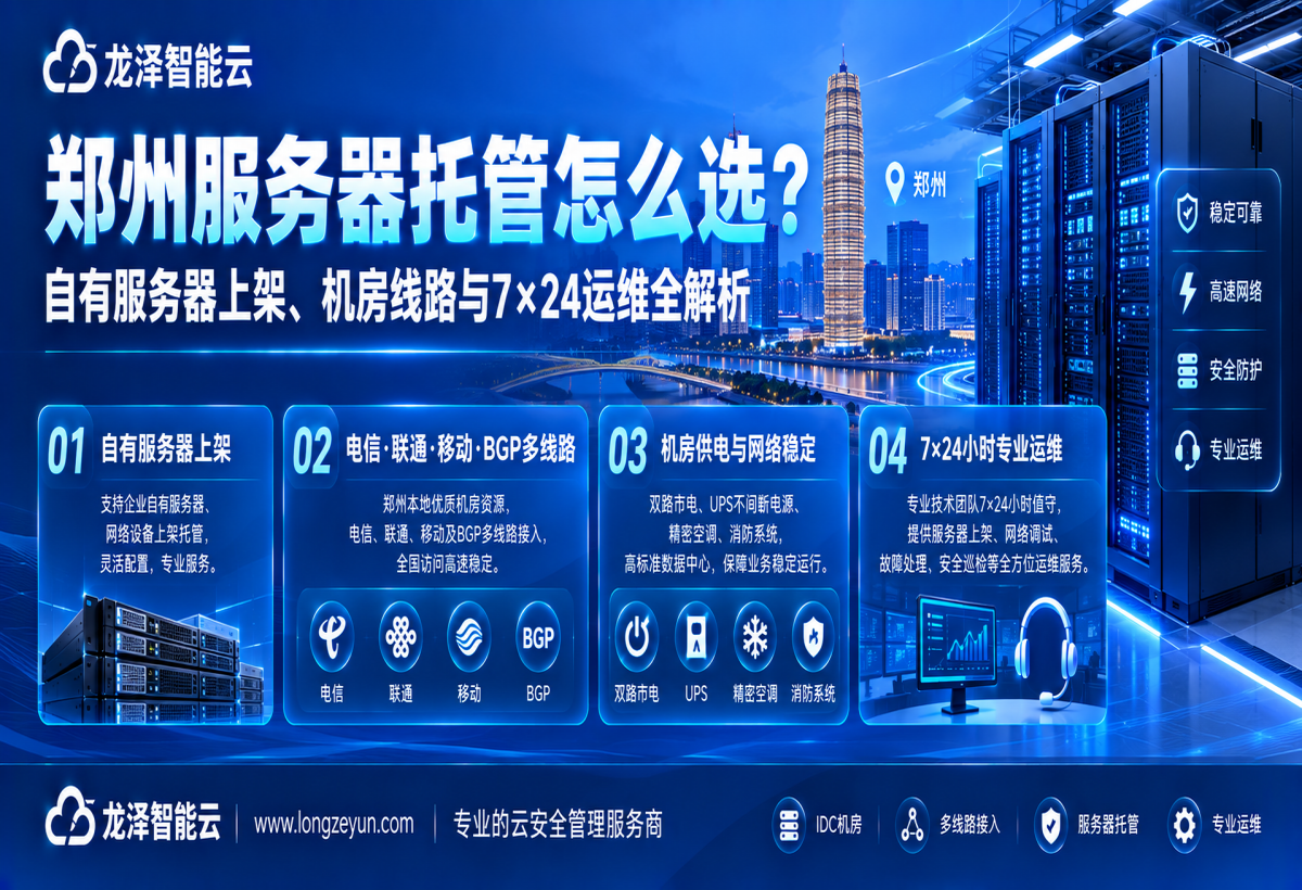 郑州服务器托管怎么选？机房线路与7×24运维全解析