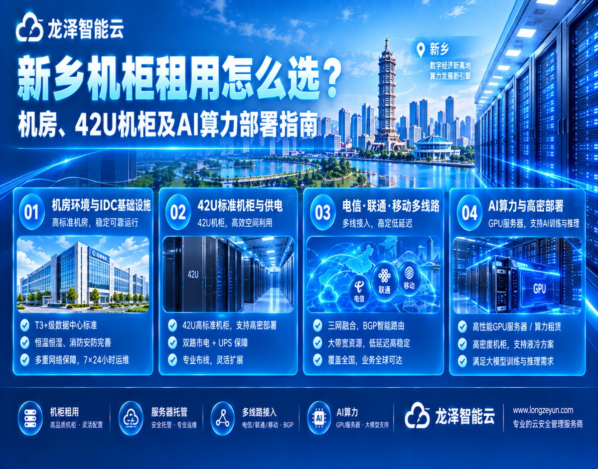 新乡机柜租用怎么选？机房、42U机柜及AI算力部署指南